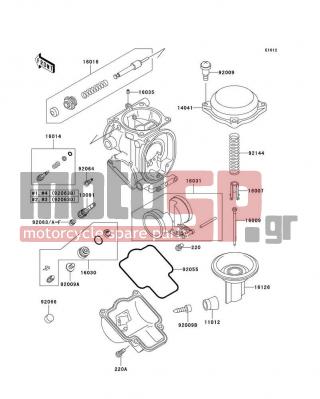 KAWASAKI - NINJA® ZX™-7R 2003 - Engine/Transmission - Carburetor Parts - 92063-1386 - JET-MAIN,#170