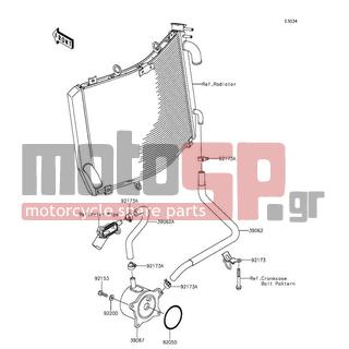 KAWASAKI - NINJA® ZX™-14R ABS 30TH ANNIVERSARY 2015 - Engine/Transmission - Oil Cooler - 39062-0615 - HOSE-COOLING,FIT.-OIL COOLER