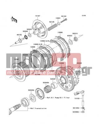 KAWASAKI - NINJA® ZX™-9R 2003 - Κινητήρας/Κιβώτιο Ταχυτήτων - Clutch - 92145-1364 - SPRING,CLUTCH