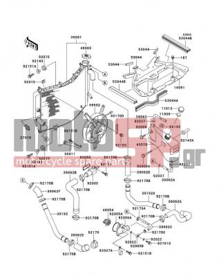 KAWASAKI - NINJA® ZX™-9R 2003 - Κινητήρας/Κιβώτιο Ταχυτήτων - Radiator - 92005-1268 - FITTING