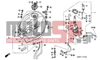 HONDA - CBR600F (ED) 2006 - Body Parts - FUEL TANK - 17525-MCC-003 - HOSE, FUEL RETURN