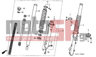 HONDA - NX125 (IT) 1995 - Suspension - FRONT FORK - 51440-KB9-960 - PIPE, SEAT