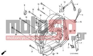HONDA - XR80R (ED) 2003 - Engine/Transmission - RIGHT CRANKCASE COVER - 22810-GN1-760 - LEVER COMP., CLUTCH