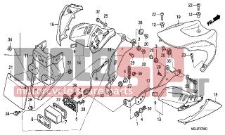 HONDA - CBR1000RR (ED) 2005 - Body Parts - REAR FENDER - 93901-34410- - SCREW, TAPPING, 4X16