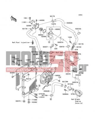 KAWASAKI - VULCAN 1500 NOMAD FI 2003 - Κινητήρας/Κιβώτιο Ταχυτήτων - Radiator - 92009-1402 - SCREW,6X10