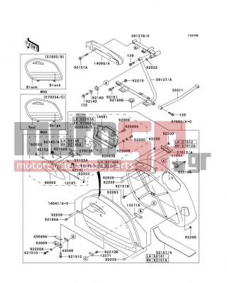KAWASAKI - VULCAN 1500 NOMAD FI 2003 - Body Parts - Saddlebags(VN1500-L4) - 14041-1130-B5 - COVER-COMP,SIDE BAG,LH,BLACK