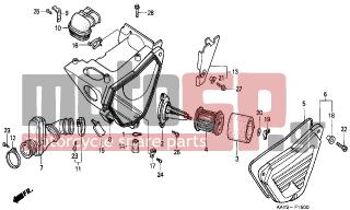 HONDA - NX125 (IT) 1995 - Engine/Transmission - AIR CLEANER - 17255-KB9-000 - BAND B, AIR CLEANER CONNECTING TUBE