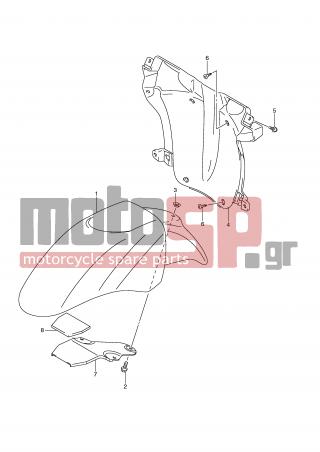 SUZUKI - UX150 (E2) Sixteen 2010 - Body Parts - FRONT FENDER (MODEL K8) - 53276-20H00-000 - WASHER