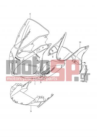 SUZUKI - SV650 (E2) 2008 - Body Parts - COWLING BODY (MODEL K8 WITH COWLING) - 94641-16G00-000 - LID, METER PANEL RH