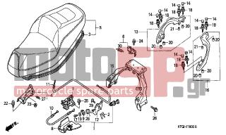 HONDA - FES250 (ED) 2002 - Body Parts - SEAT - 77240-KEY-900 - CABLE A, SEAT OPEN