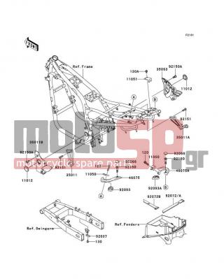 KAWASAKI - ZR-7S 2003 -  - Frame Fittings - 35011-1998-EZ - STAY,FRONT STEP,LH,C.GRAY