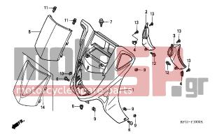 HONDA - FES250 (ED) 2005 - Body Parts - FRONT COVER - 64305-KFG-000 - DUCT, R. FR. COVER