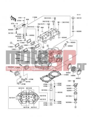 KAWASAKI - CANADA ONLY 2002 - Engine/Transmission - Cylinder Head - 49002-1116 - GUIDE-VALVE