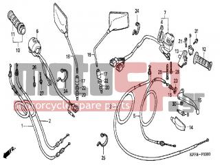 HONDA - CBF250 (ED) 2004 - Electrical - SWITCH/CABLE - 53140-MR4-900 - GRIP COMP., R.