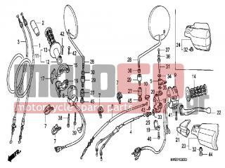 HONDA - XL600V (IT) TransAlp 1990 - Frame - SWITCH / CABLE - 53185-MK5-000ZH - GUARD, L. KNUCKLE *PB216*