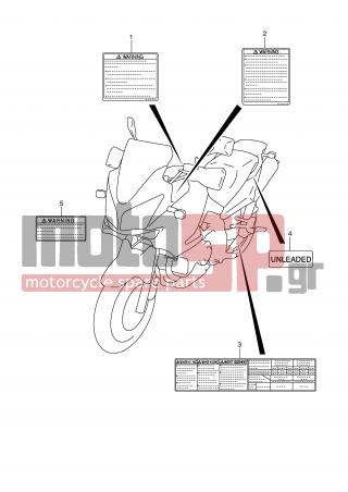 SUZUKI - DL1000 (E2) V-Strom 2007 - Body Parts - LABEL - 68922-14F40-000 - LABEL, SCREEN (ITALIAN)