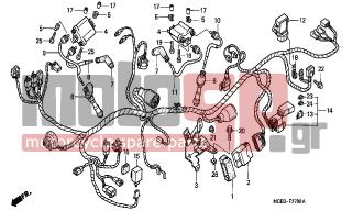HONDA - XL650V (ED) TransAlp 2001 - Electrical - WIRE HARNESS - 30510-MM8-003 - COIL COMP., IGNITION(TEC)