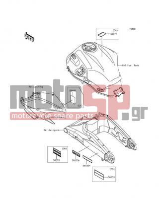KAWASAKI - VERSYS® 650 ABS 2015 - Body Parts - Labels(FFF) - 56033-0365 - LABEL-MANUAL,CHAIN