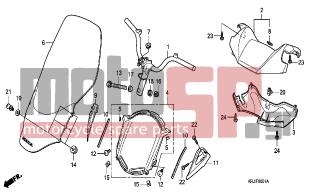HONDA - FES125 (ED) 2007 - Frame - HANDLE PIPE-HANDLE COVER (FES1257-A7) (FES1507-A7) - 93903-34310- - SCREW, TAPPING, 4X12