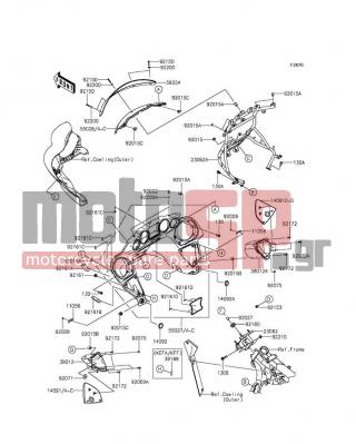 KAWASAKI - VULCAN® 1700 VAQUERO® ABS 2015 - Body Parts - Cowling(Inner) - 92071-079 - GROMMET,TAIL LAMP WIRE
