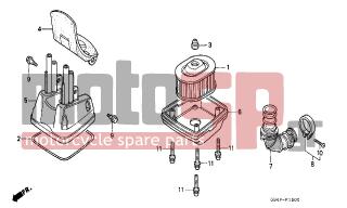HONDA - C50 (GR) 1996 - Engine/Transmission - AIR CLEANER - 17256-053-010 - BAND B, AIR CLEANER CONNECTING TUBE