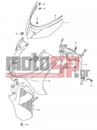SUZUKI - AN250 (E2) Burgman 2006 - Body Parts - FRONT LEG SHIELD (MODEL K3/K4) - 09409-08326-000 - CLIP