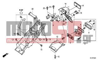 HONDA - CBR250R (ED) ABS   2011 - Body Parts - REAR FENDER - 33728-KPP-T00 - RUBBER, LICENSE LIGHT