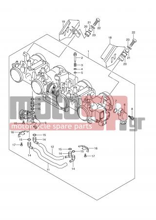 SUZUKI - GSF1250A (E2) 2008 - Engine/Transmission - THROTTLE BODY - 13432-18H00-000 - COVER, INJECTOR