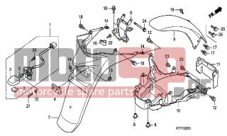 HONDA - SH125 (ED) 2009 - Body Parts - REAR FENDER - 80108-KTF-640 - PLATE, SPLASH GUARD