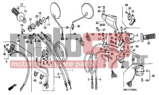 HONDA - XR600R (ED) 1997 - Frame - HANDLE LEVER/SWITCH/CABLE - 53172-437-941 - BRACKET, L. HANDLE LEVER