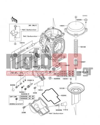 KAWASAKI - NINJA® ZX™-9R 2002 - Κινητήρας/Κιβώτιο Ταχυτήτων - Carburetor Parts - 92063-1386 - JET-MAIN,#170