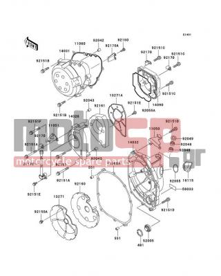 KAWASAKI - NINJA® ZX™-9R 2002 - Engine/Transmission - Engine Cover(s) - 551A0814 - PIN-DOWEL,8X14
