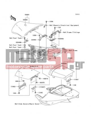 KAWASAKI - NINJA® ZX™-9R 2002 - Body Parts - Seat - 11047-1638 - BRACKET,SEAT