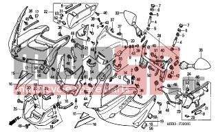 HONDA - VTR1000F (ED) 2002 - Body Parts - COWL - 64375-MBB-000ZN - COWL, L. INNER *PB215C*