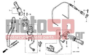 HONDA - VTR1000F (ED) 2002 - Frame - SWITCH/CABLE - 53166-MY9-890 - GRIP, L. HANDLE