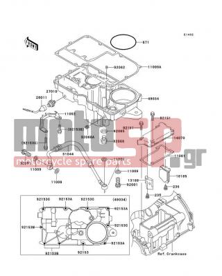 KAWASAKI - ZRX1200R 2002 - Engine/Transmission - Breather Cover/Oil Pan - 11061-1102 - GASKET,BREATHER BODY