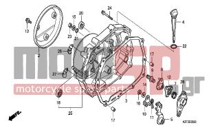 HONDA - ANF125A (GR) Innova 2010 - Engine/Transmission - RIGHT CRANKCASE COVER - 90443-844-000 - WASHER, THRUST, 8MM