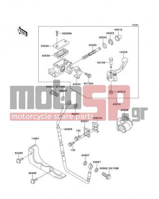KAWASAKI - KX250 2001 -  - Front Master Cylinder - 92150-1886 - BOLT,OIL,L=23,FOR SAFETY WIRE