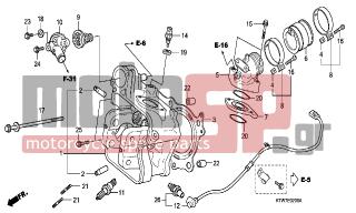 HONDA - SH300A (ED) ABS 2007 - Engine/Transmission - CYLINDER HEAD - 17119-KTW-900 - INSULATOR, IN. PIPE