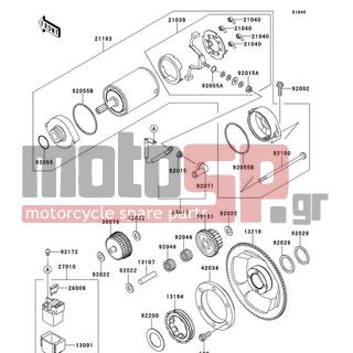 KAWASAKI - KLR650 NEW EDITION 2014 -  - Starter Motor - 92015-1476 - NUT,STARTER MOTOR
