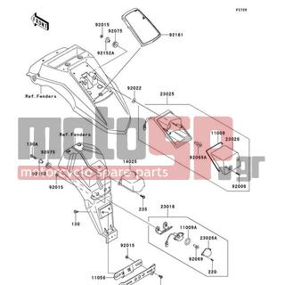KAWASAKI - KLR650 NEW EDITION 2014 -  - Taillight(s) - 14025-1821 - COVER,LICENSE PLATE LAMP