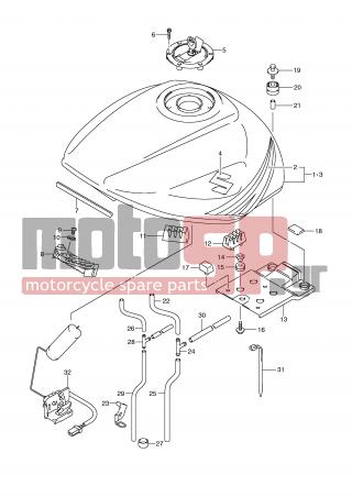 SUZUKI - GSXF650 (E2) 2010 - Body Parts - FUEL TANK (MODEL K8) -  - CLAMP 
