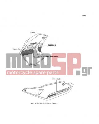 KAWASAKI - KLR650 NEW EDITION 2014 - Body Parts - Decals(Graystone)(EES) - 56069-4469 - PATTERN,SIDE COVER,RH