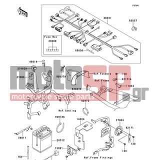 KAWASAKI - KLR™650 2014 -  - Chassis Electrical Equipment - 92037-1903 - CLAMP,SPEED,L=80.5