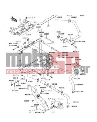 KAWASAKI - NINJA® ZX™-12R 2001 - Κινητήρας/Κιβώτιο Ταχυτήτων - Radiator - 14041-1144 - COVER-COMP