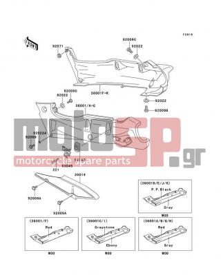 KAWASAKI - NINJA® ZX™-6 2001 - Body Parts - Side Covers/Chain Cover - 92071-056 - GROMMET