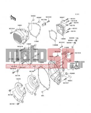 KAWASAKI - NINJA® ZX™-6R 2001 - Engine/Transmission - Engine Cover(s) - 13270-1350 - PLATE,CLUTCH COVER