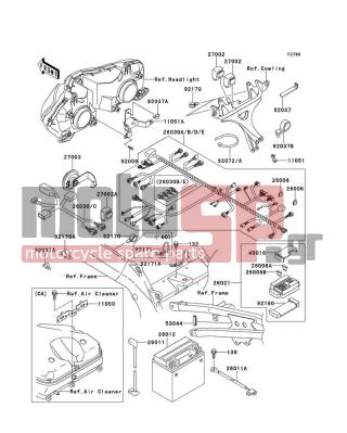 KAWASAKI - NINJA® ZX™-9R 2001 -  - Chassis Electrical Equipment - 92037-1878 - CLAMP,HARNESS