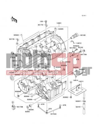 KAWASAKI - NINJA® ZX™-9R 2001 - Κινητήρας/Κιβώτιο Ταχυτήτων - Crankcase - 14013-1051 - RING-POSITION