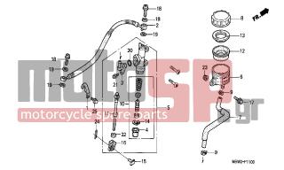 HONDA - CBR600F (ED) 1999 - Brakes - REAR BRAKE MASTER CYLINDER - 91212-422-006 - O-RING, 14.8X2.4